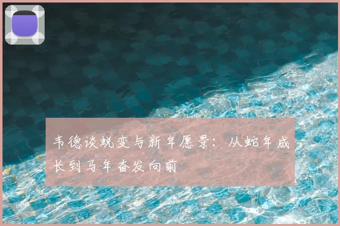 韦德谈蜕变与新年愿景:从蛇年成长到马年奋发向前